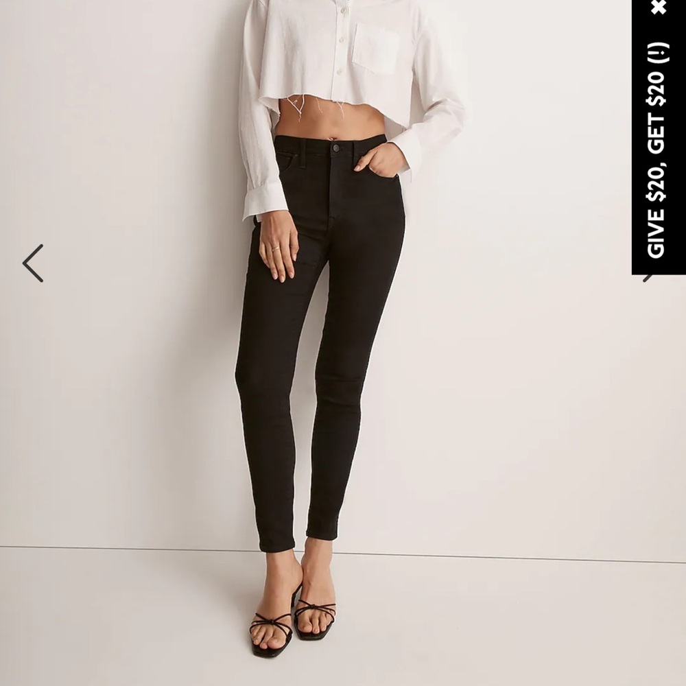 Madewell 9 inch high rise skinny jean black 29/8
